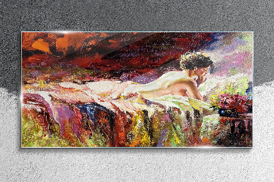 Intimacy in color Glass art print