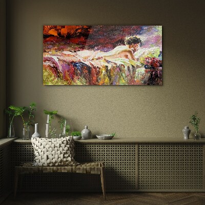 Intimacy in color Glass art print