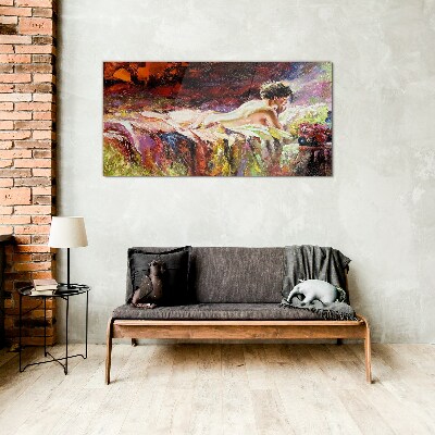 Intimacy in color Glass art print