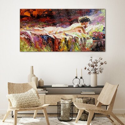 Intimacy in color Glass art print