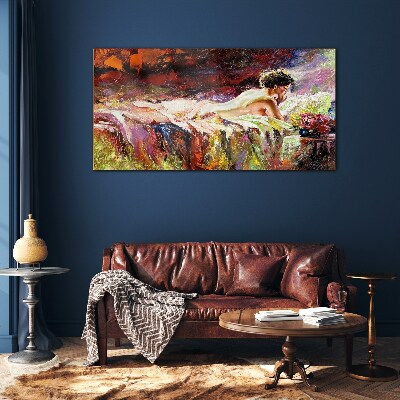 Intimacy in color Glass art print