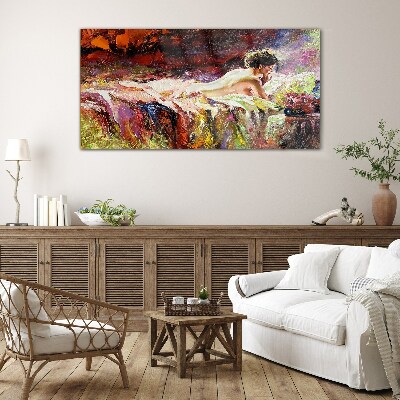 Intimacy in color Glass art print