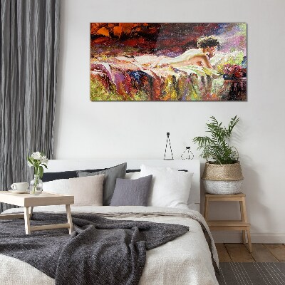 Intimacy in color Glass art print