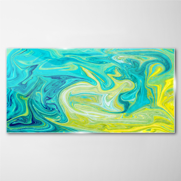 Ocean swirls of colors Glass art print