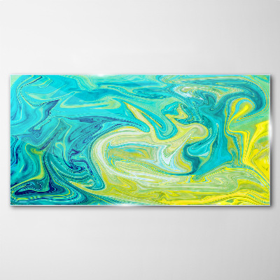 Ocean swirls of colors Glass art print