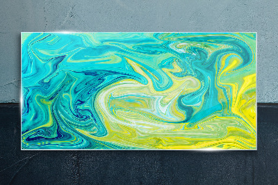Ocean swirls of colors Glass art print