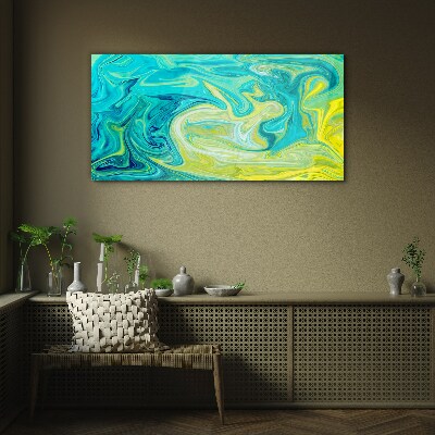 Ocean swirls of colors Glass art print