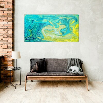 Ocean swirls of colors Glass art print