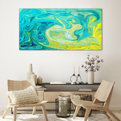 Ocean swirls of colors Glass art print