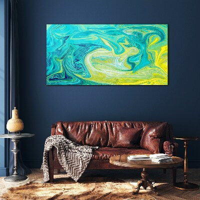 Ocean swirls of colors Glass art print