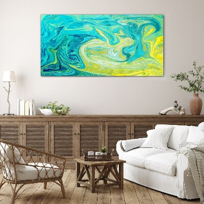 Ocean swirls of colors Glass art print