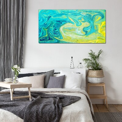 Ocean swirls of colors Glass art print