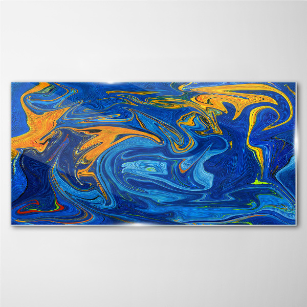 Oceanic Swirls of Color Wall art on glass