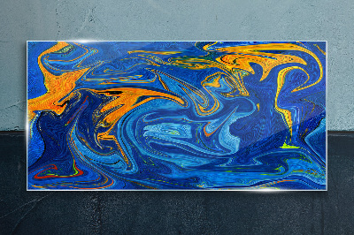 Oceanic Swirls of Color Wall art on glass