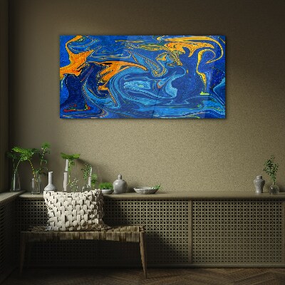 Oceanic Swirls of Color Wall art on glass