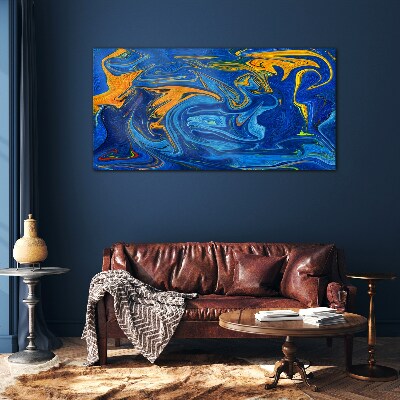 Oceanic Swirls of Color Wall art on glass