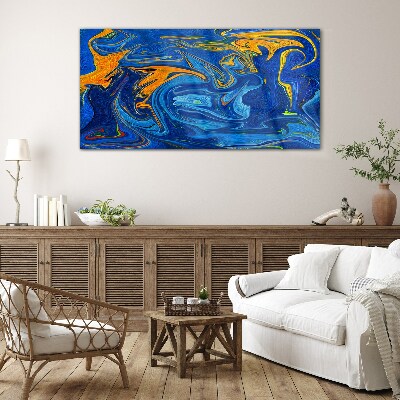 Oceanic Swirls of Color Wall art on glass