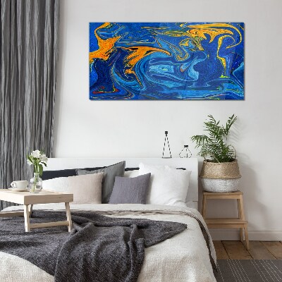 Oceanic Swirls of Color Wall art on glass