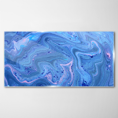 Ocean waves of blue marble Glass art print