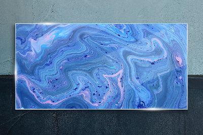Ocean waves of blue marble Glass art print