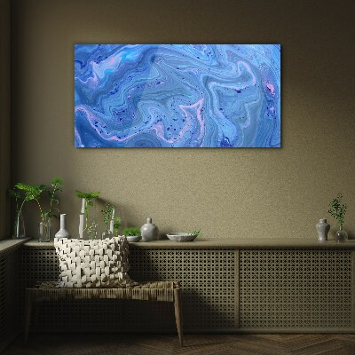 Ocean waves of blue marble Glass art print