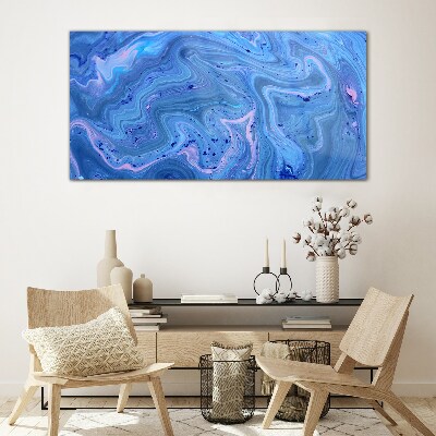 Ocean waves of blue marble Glass art print