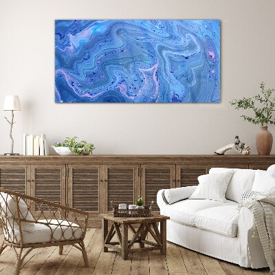 Ocean waves of blue marble Glass art print