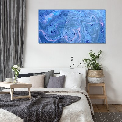 Ocean waves of blue marble Glass art print