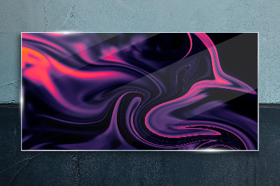 Waves of color at night Wall art on glass