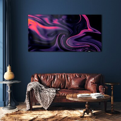 Waves of color at night Wall art on glass