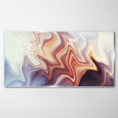 Waves of colorful abstraction Glass art print