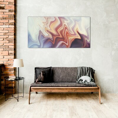 Waves of colorful abstraction Glass art print