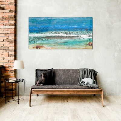 Calm Sea in Shades of Blue Glass art print