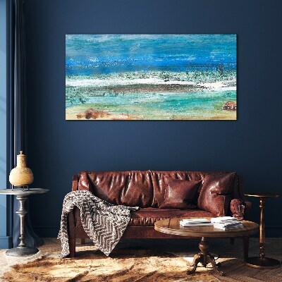 Calm Sea in Shades of Blue Glass art print