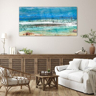 Calm Sea in Shades of Blue Glass art print