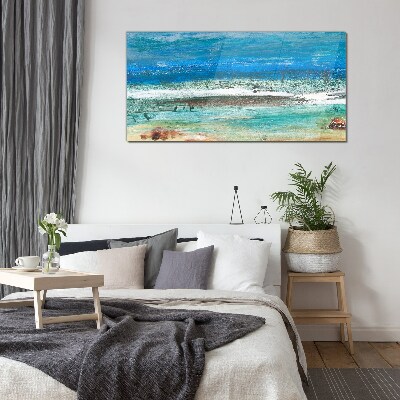 Calm Sea in Shades of Blue Glass art print