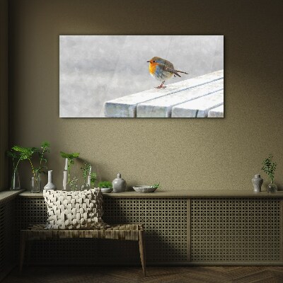 Abstract animal bird snow Glass Wall Art