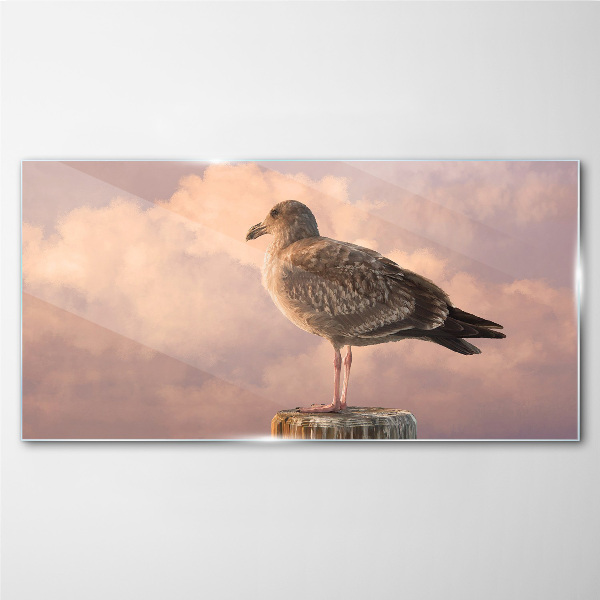 Winged Guardian in the Clouds Wall art on glass