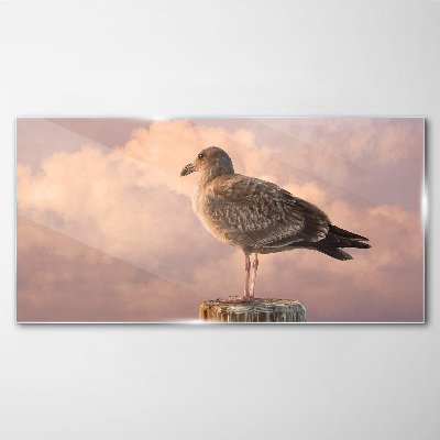 Winged Guardian in the Clouds Wall art on glass