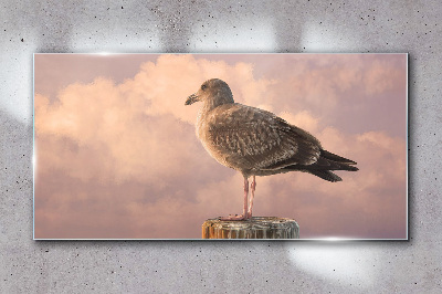 Winged Guardian in the Clouds Wall art on glass