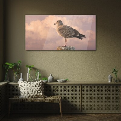 Winged Guardian in the Clouds Wall art on glass