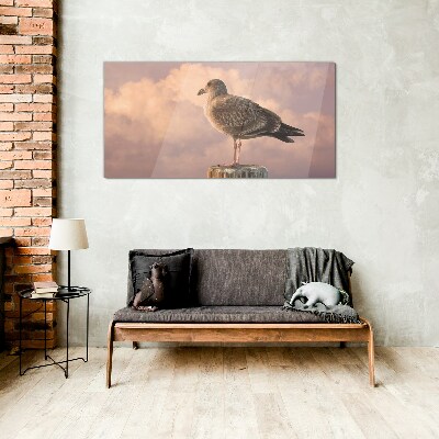 Winged Guardian in the Clouds Wall art on glass