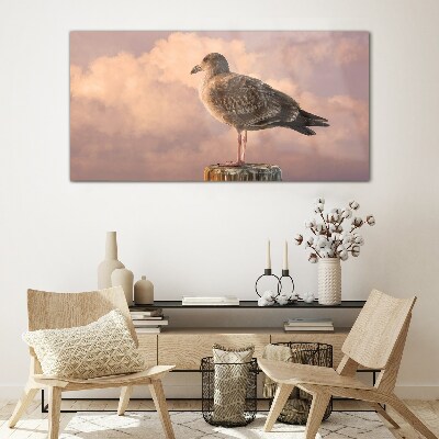 Winged Guardian in the Clouds Wall art on glass