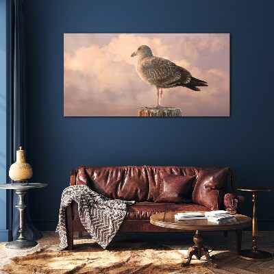 Winged Guardian in the Clouds Wall art on glass