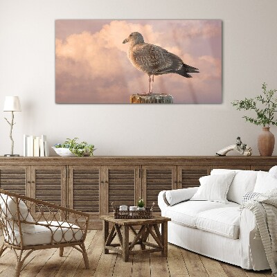 Winged Guardian in the Clouds Wall art on glass