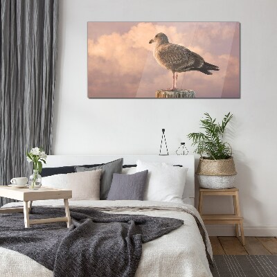 Winged Guardian in the Clouds Wall art on glass