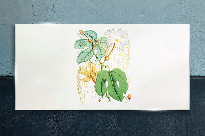 Floral motif in pastel colors Glass art print