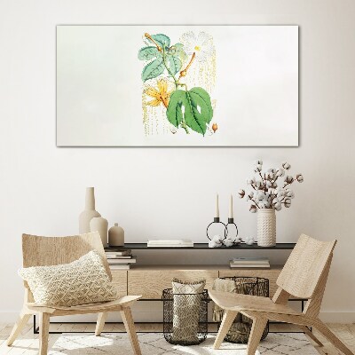 Floral motif in pastel colors Glass art print
