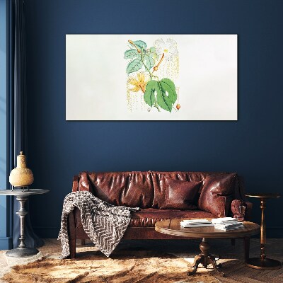 Floral motif in pastel colors Glass art print