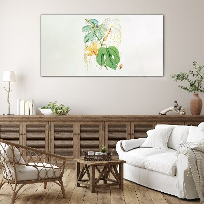 Floral motif in pastel colors Glass art print